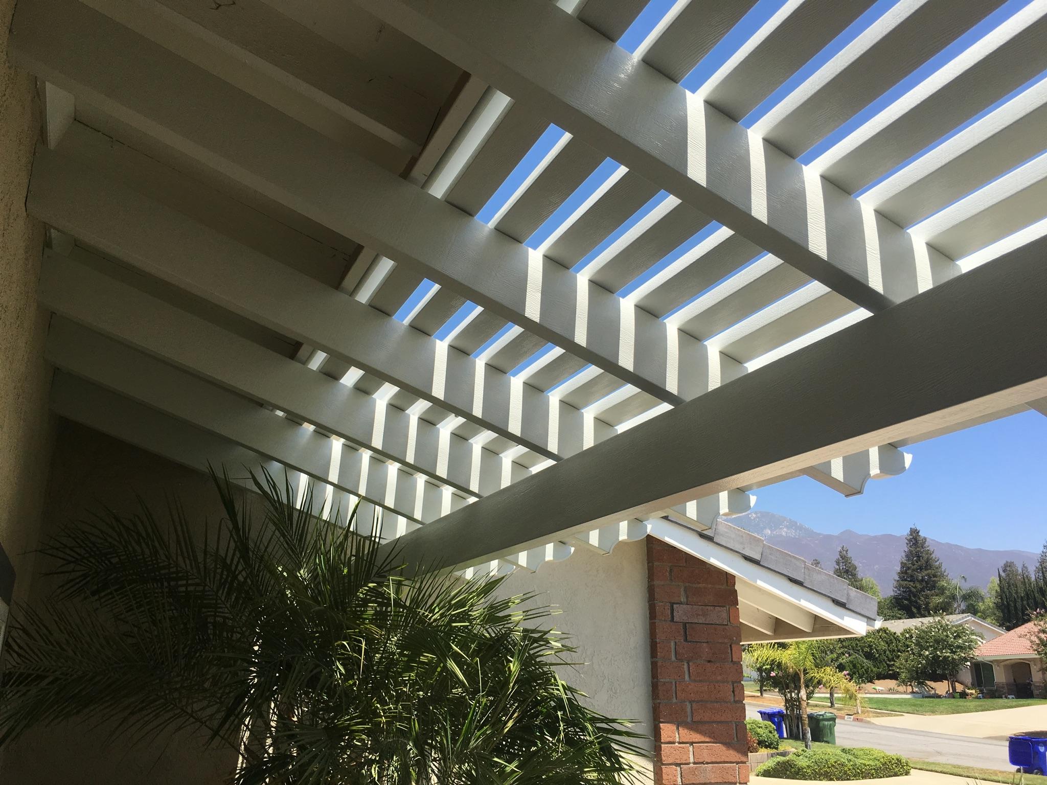 Open-lattice aluminum patio cover install — Mr. Patio Cover, Southern California