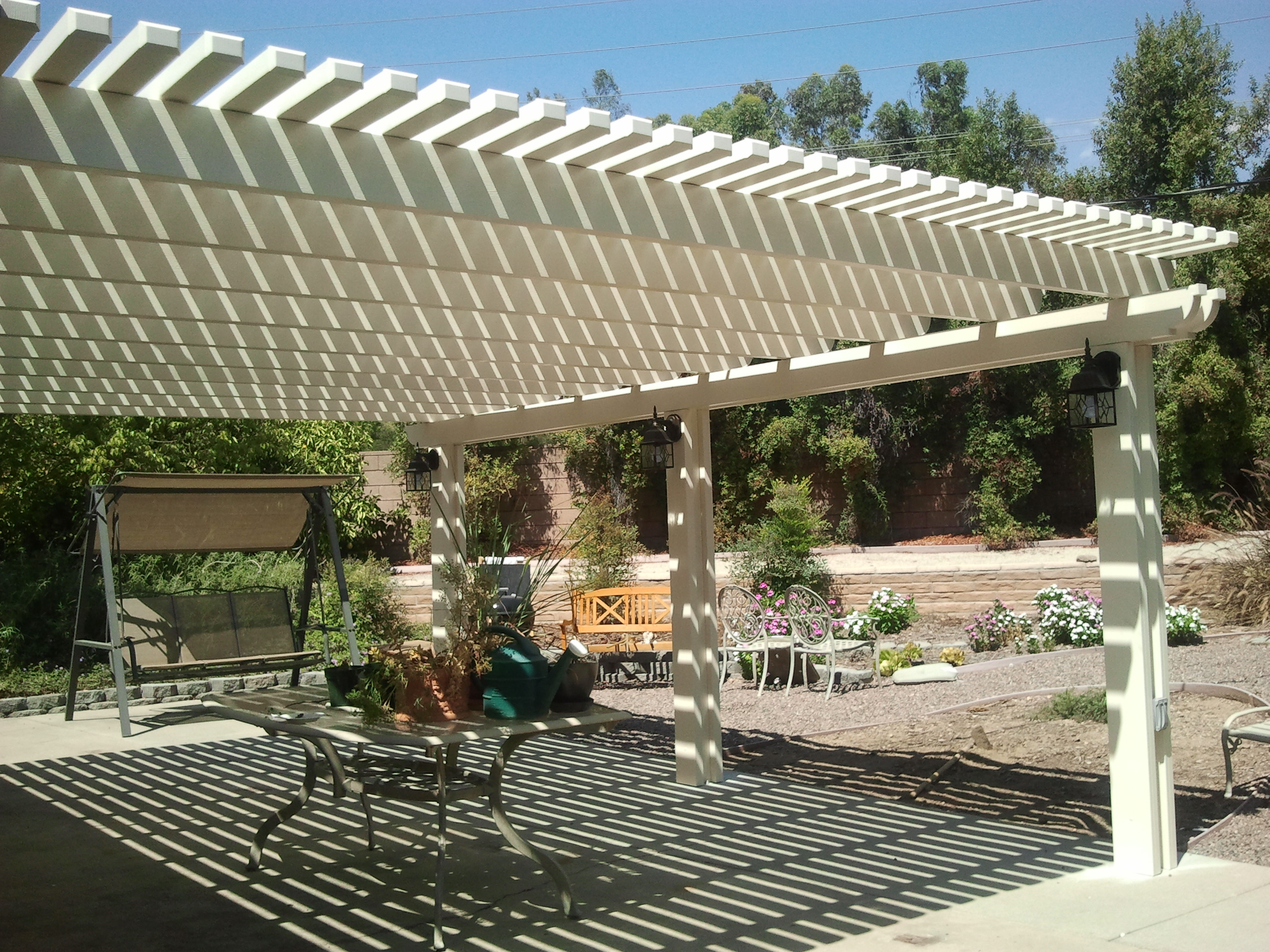 Open-lattice aluminum patio cover install — Mr. Patio Cover, Southern California