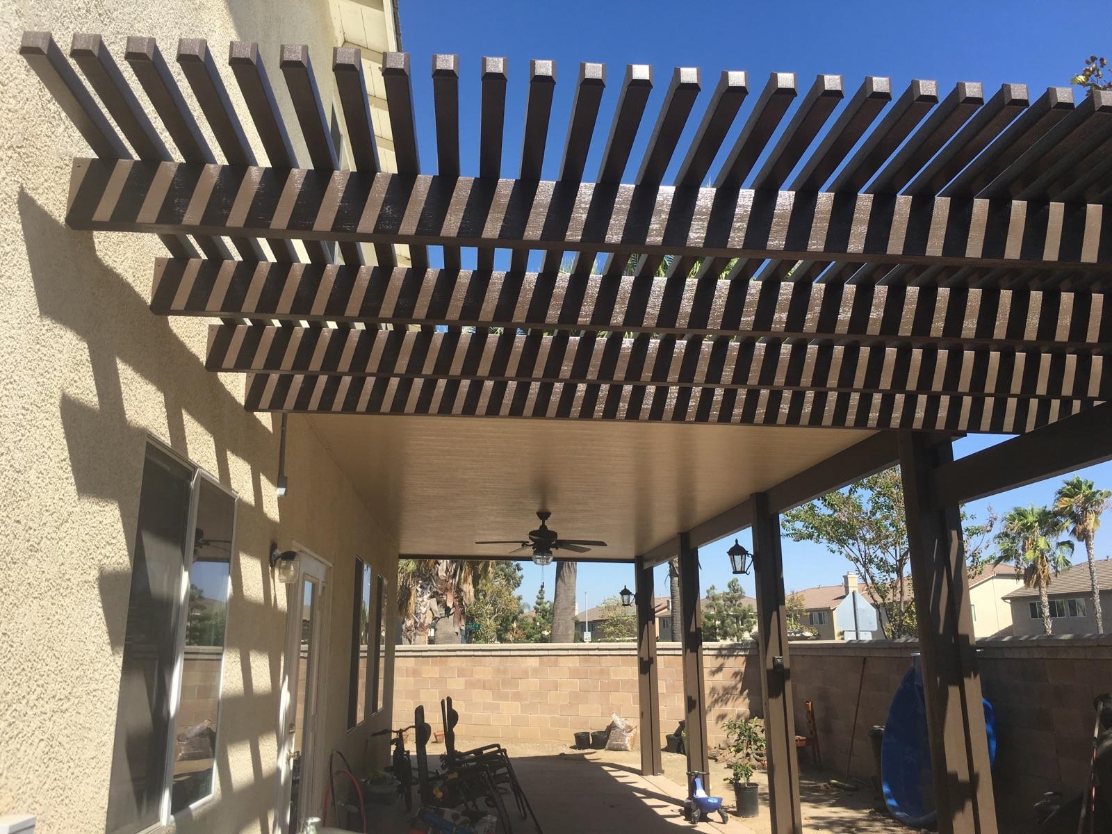 Open-lattice aluminum patio cover install — Mr. Patio Cover, Southern California