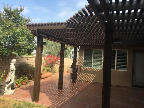 Open-lattice aluminum patio cover install — Mr. Patio Cover, Southern California