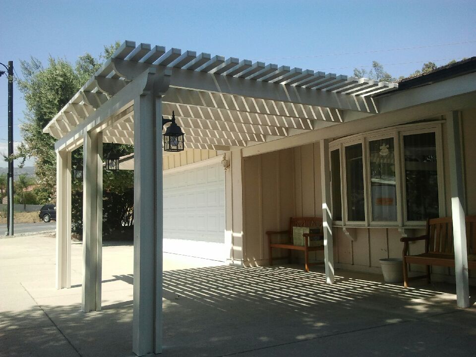 Open-lattice aluminum patio cover install — Mr. Patio Cover, Southern California