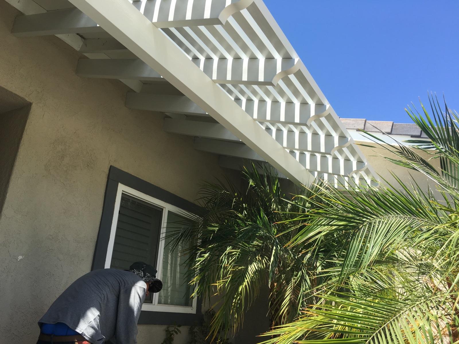 Open-lattice aluminum patio cover install — Mr. Patio Cover, Southern California