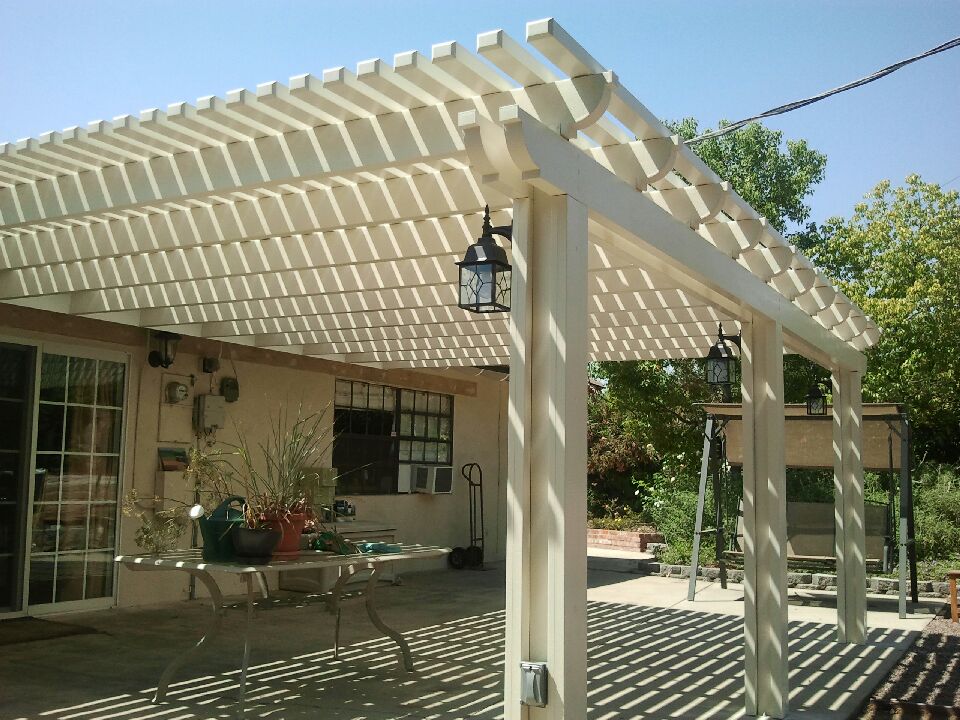 Open-lattice aluminum patio cover install — Mr. Patio Cover, Southern California