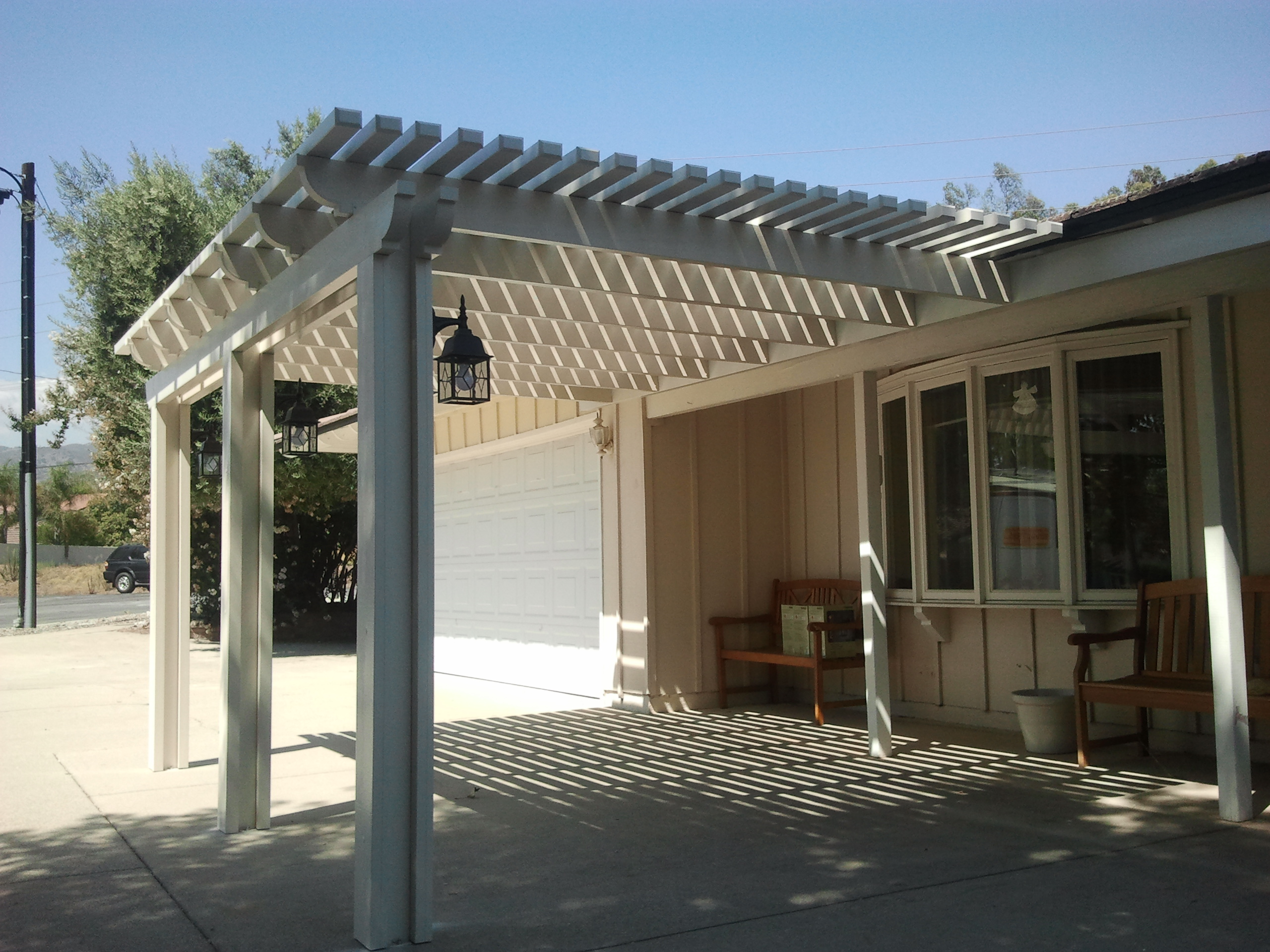 Open-lattice aluminum patio cover install — Mr. Patio Cover, Southern California