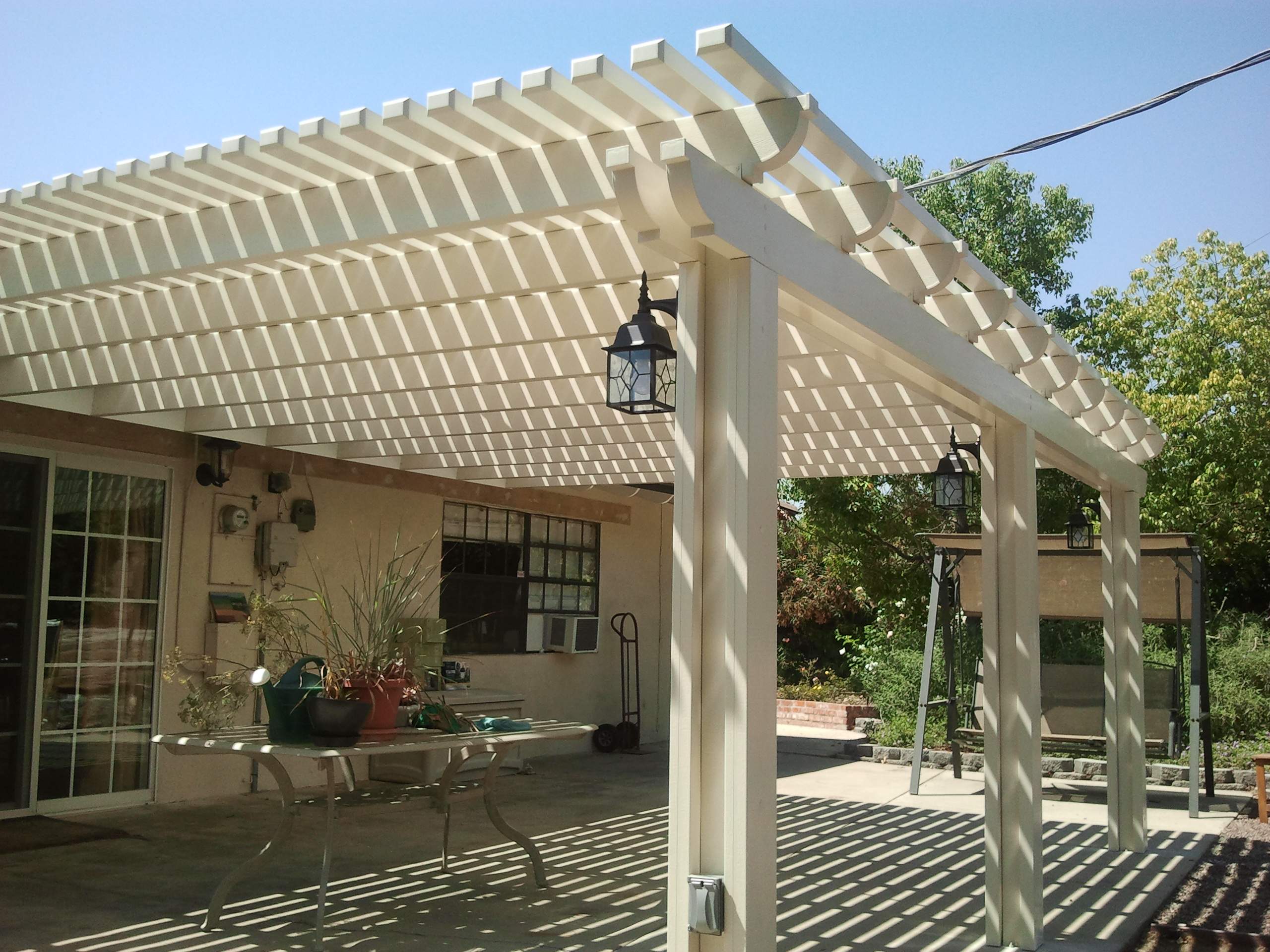 Open-lattice aluminum patio cover install — Mr. Patio Cover, Southern California