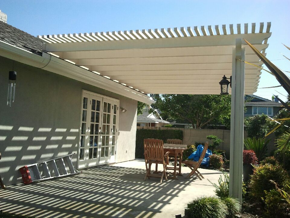 Open-lattice aluminum patio cover install — Mr. Patio Cover, Southern California