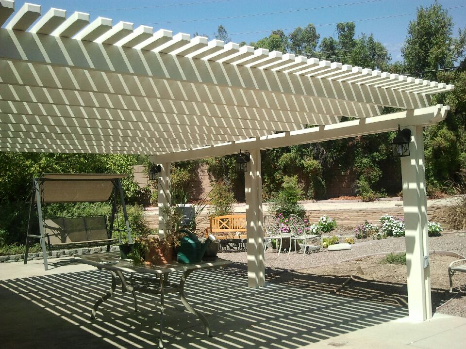Open-lattice aluminum patio cover install — Mr. Patio Cover, Southern California