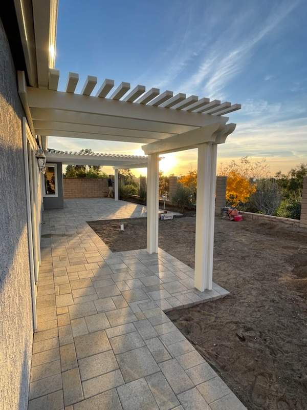 Open-lattice aluminum patio cover install — Mr. Patio Cover, Southern California
