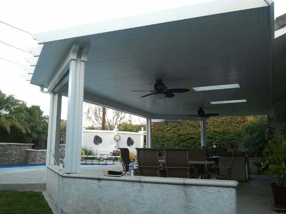Insulated aluminum patio cover install — Mr. Patio Cover, Southern California