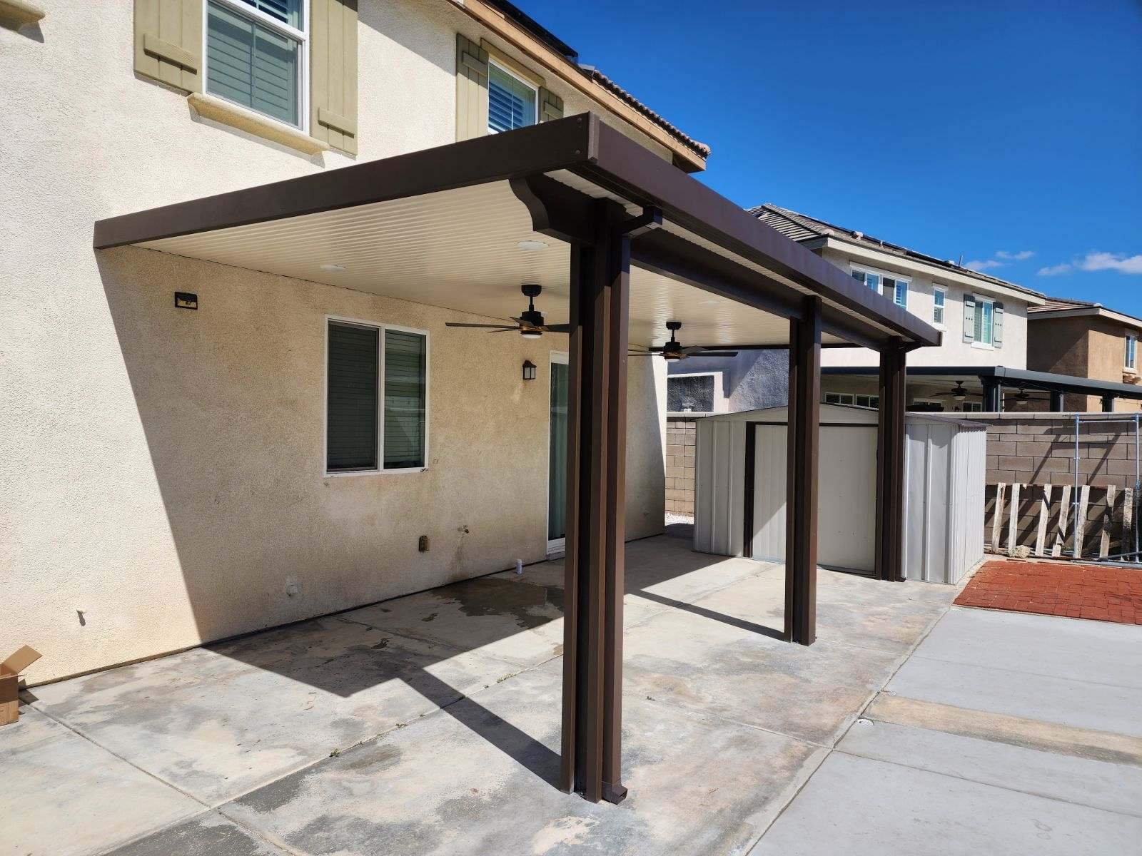 Non-insulated flat-pan patio cover install — Mr. Patio Cover, Southern California