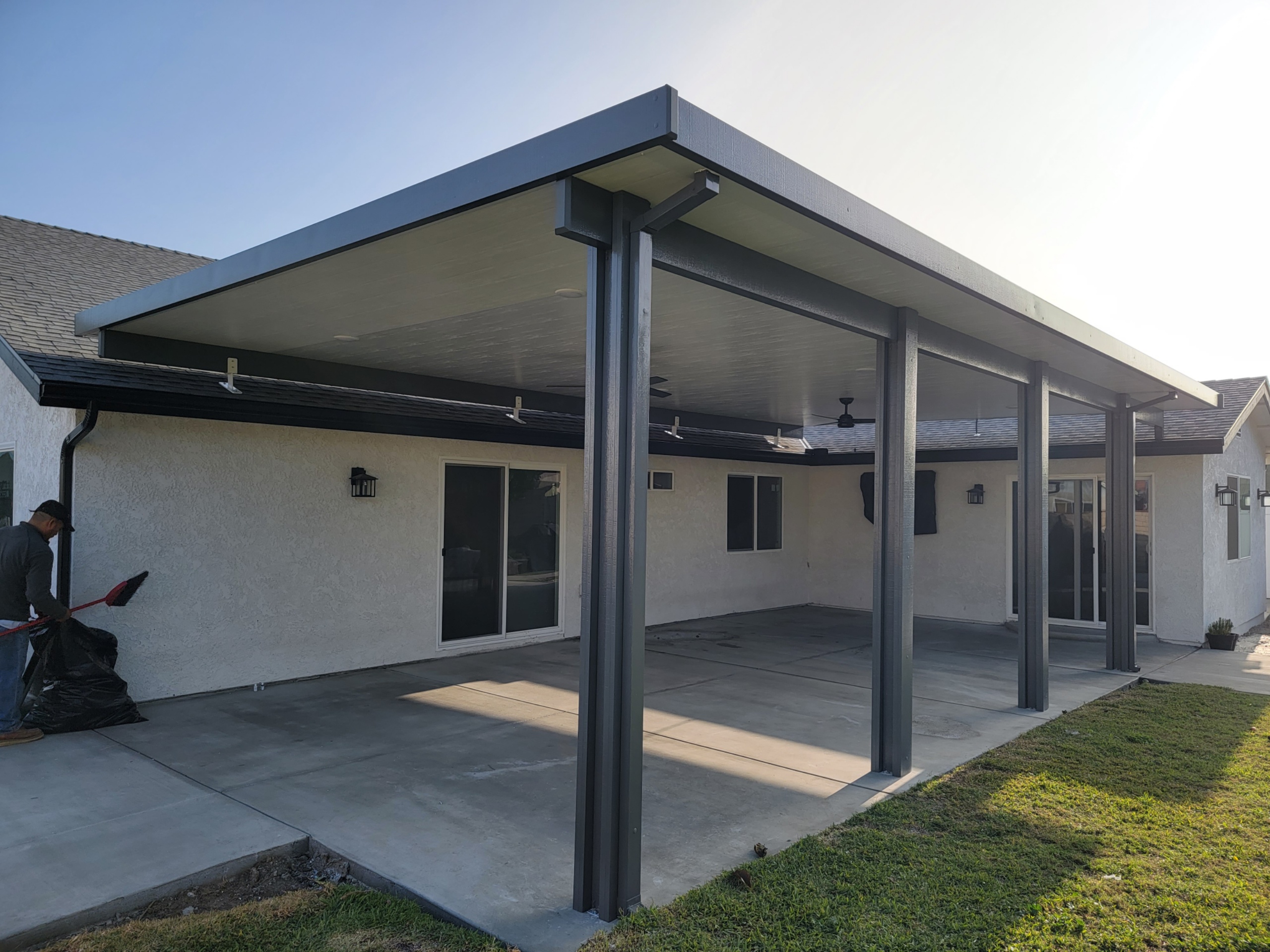 Insulated aluminum patio cover install — Mr. Patio Cover, Southern California