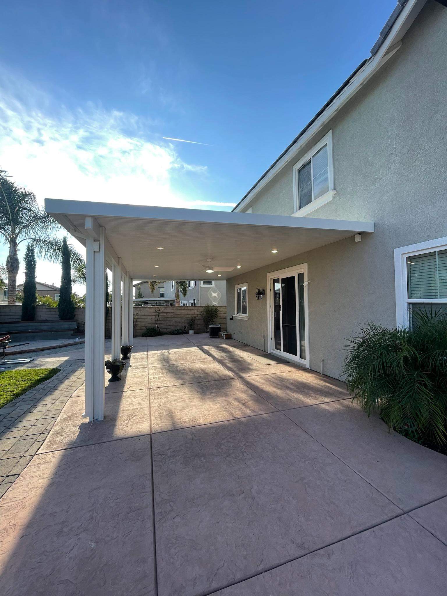 Insulated aluminum patio cover install — Mr. Patio Cover, Southern California