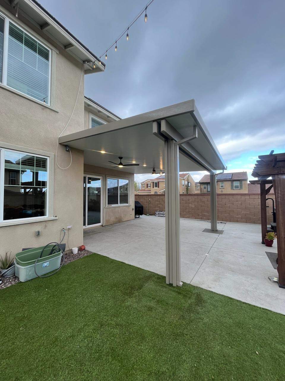 Insulated aluminum patio cover install — Mr. Patio Cover, Southern California