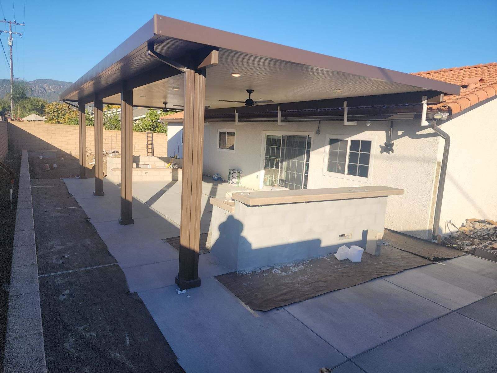 Non-insulated flat-pan patio cover install — Mr. Patio Cover, Southern California