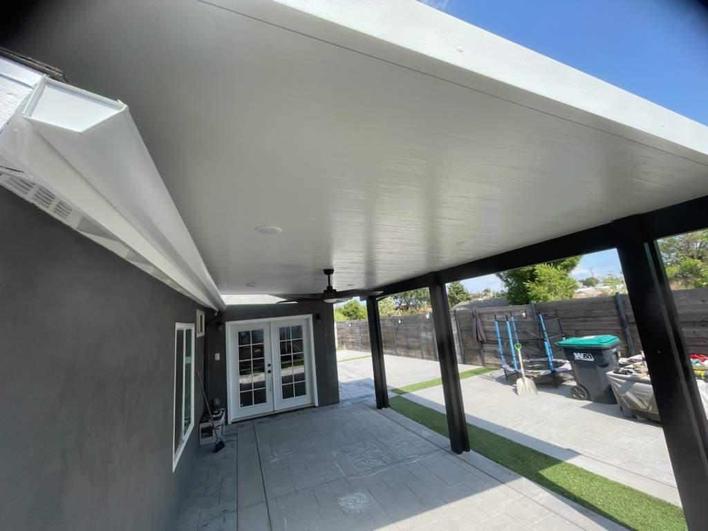 Insulated aluminum patio cover install — Mr. Patio Cover, Southern California