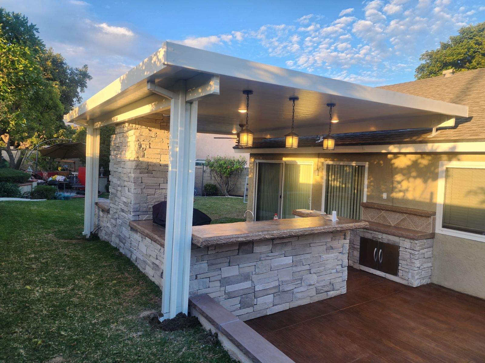 Insulated aluminum patio cover install — Mr. Patio Cover, Southern California
