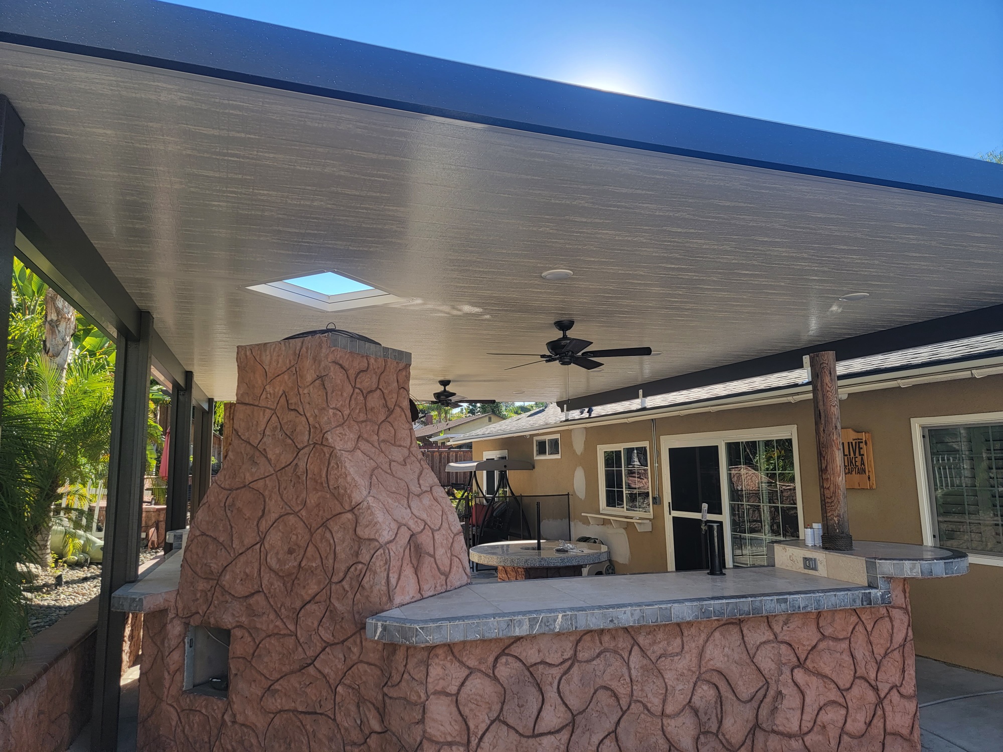 Insulated aluminum patio cover install — Mr. Patio Cover, Southern California