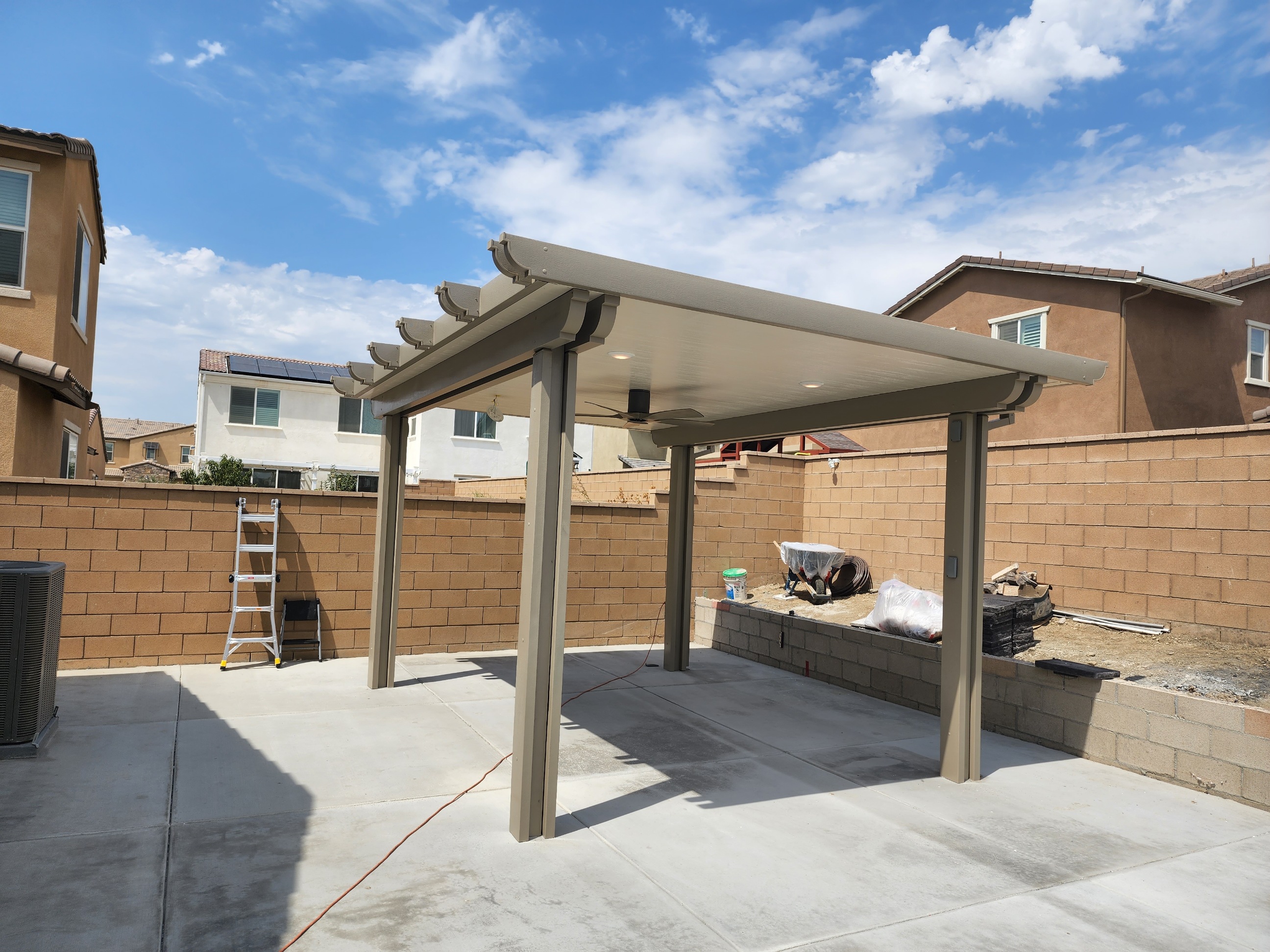 Insulated aluminum patio cover install — Mr. Patio Cover, Southern California