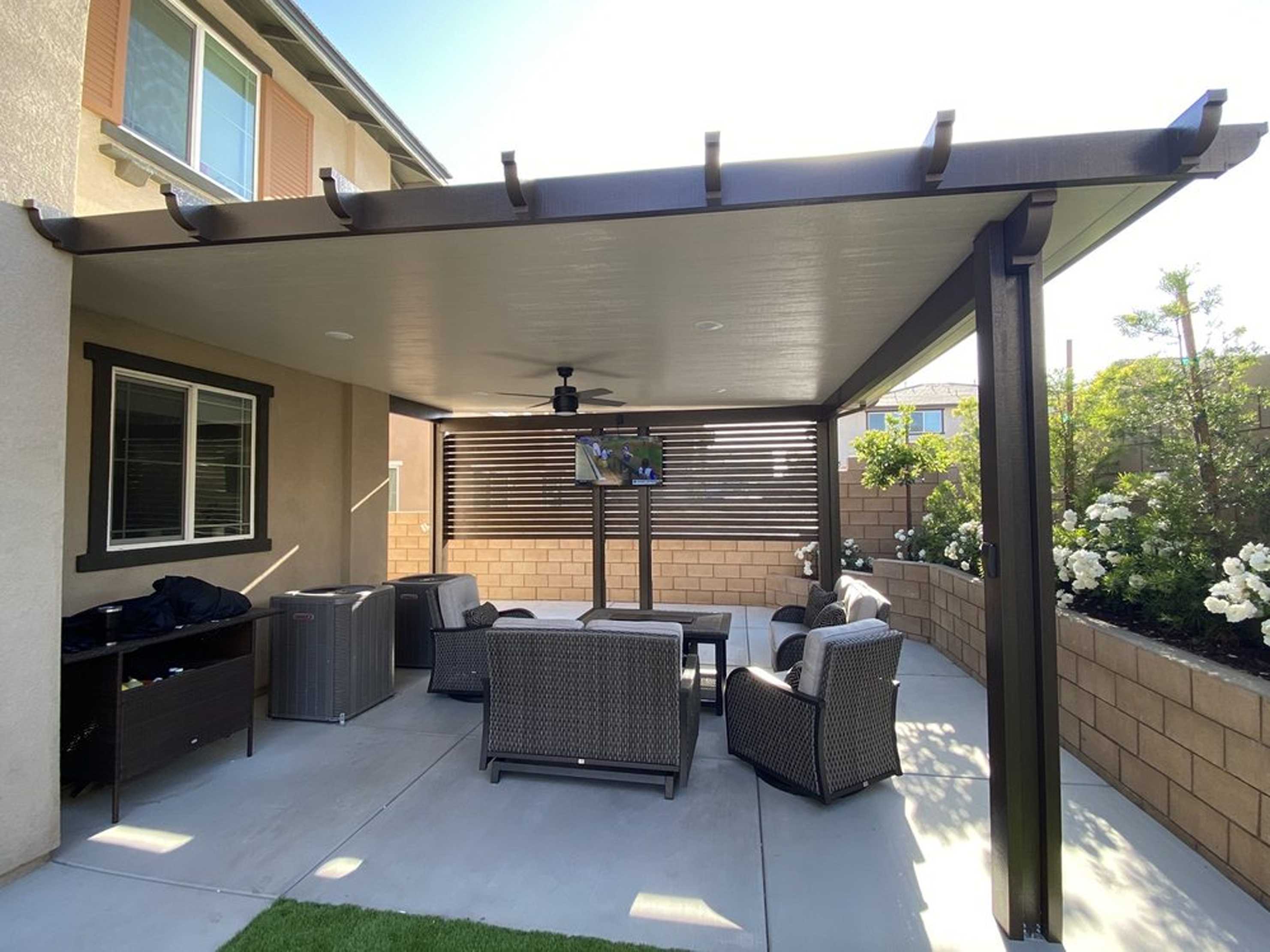 Insulated aluminum patio cover install — Mr. Patio Cover, Southern California