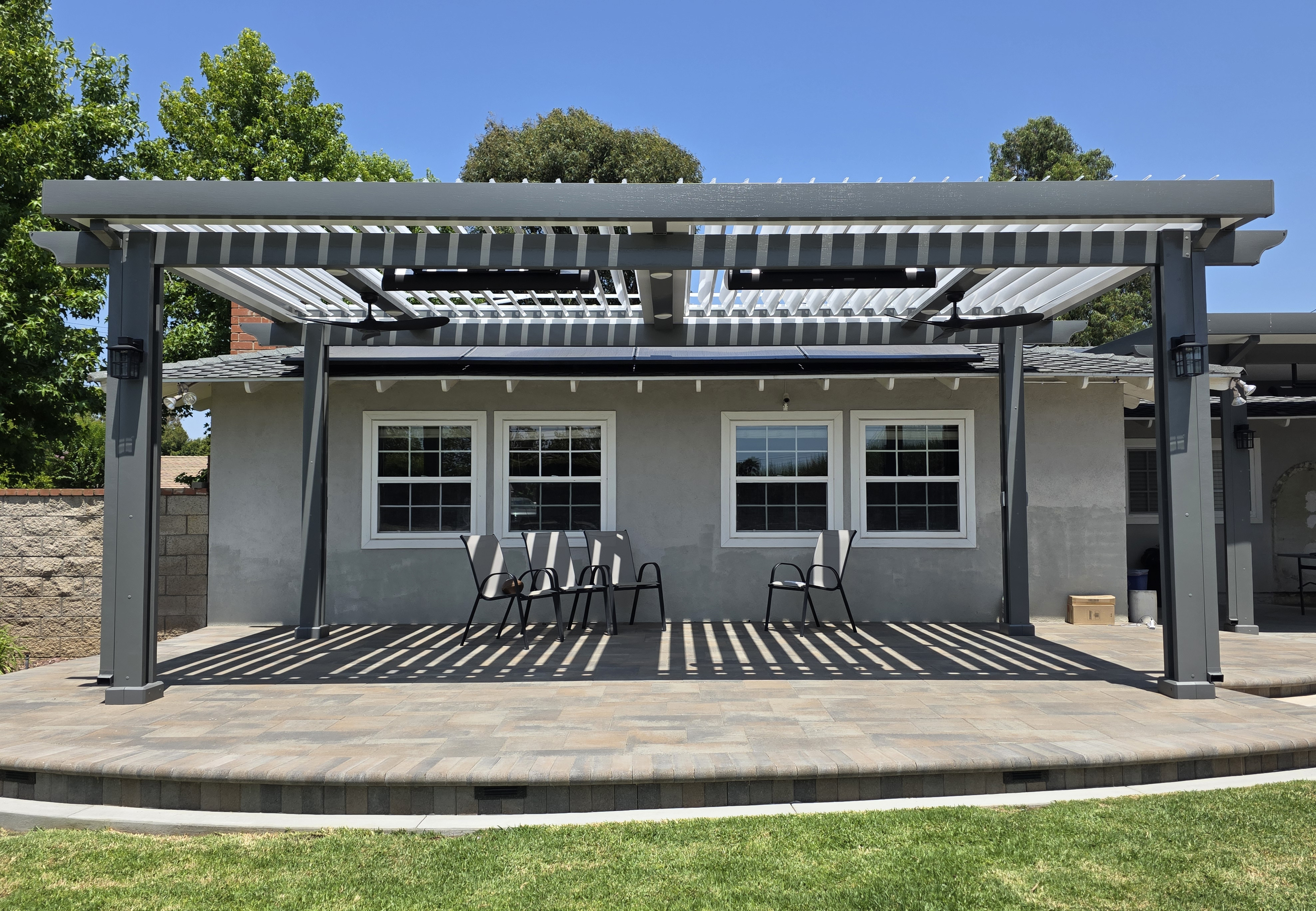 Velaro adjustable-louver pergola install — Mr. Patio Cover, Southern California