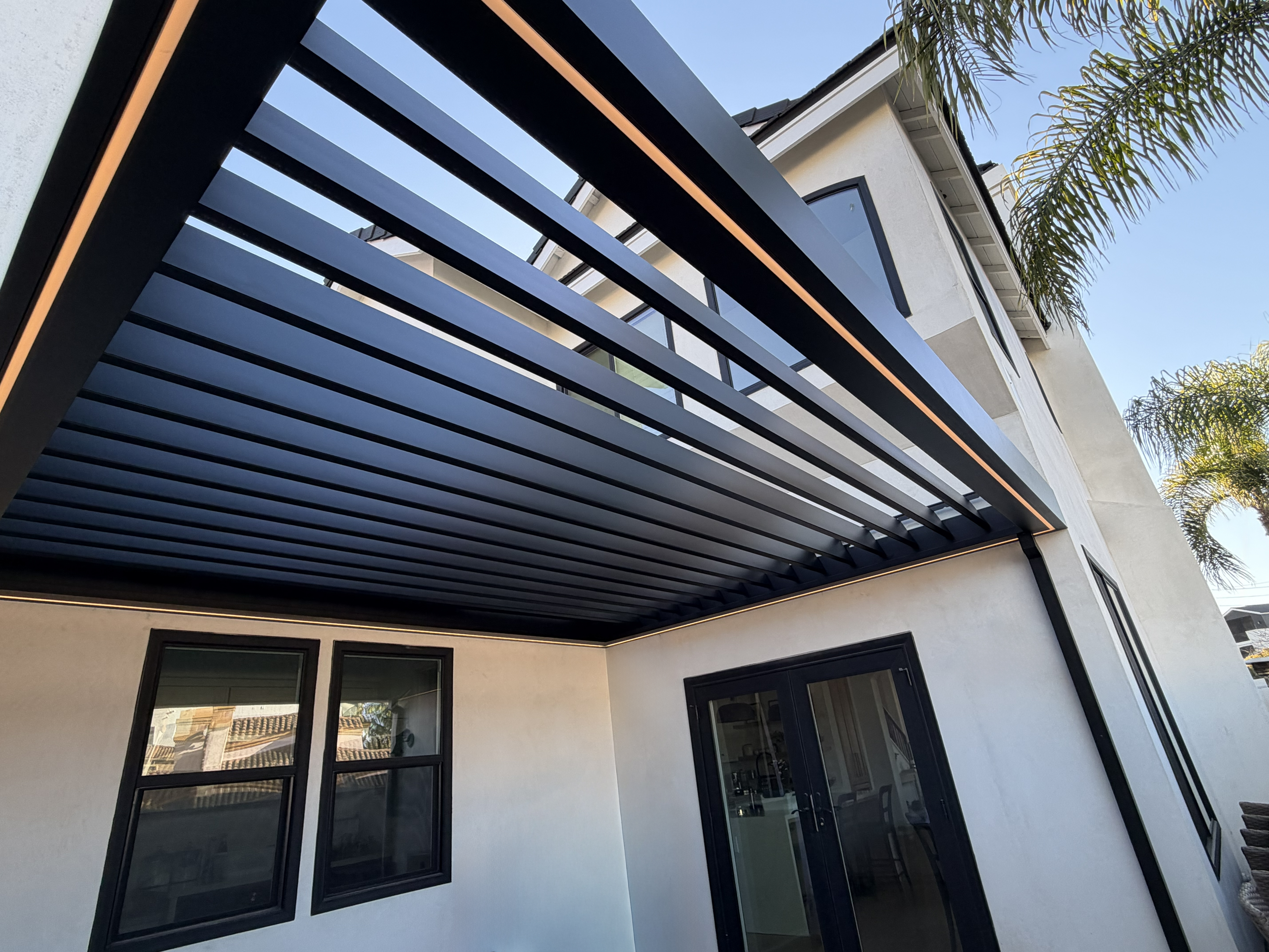 Velaro adjustable-louver pergola install — Mr. Patio Cover, Southern California