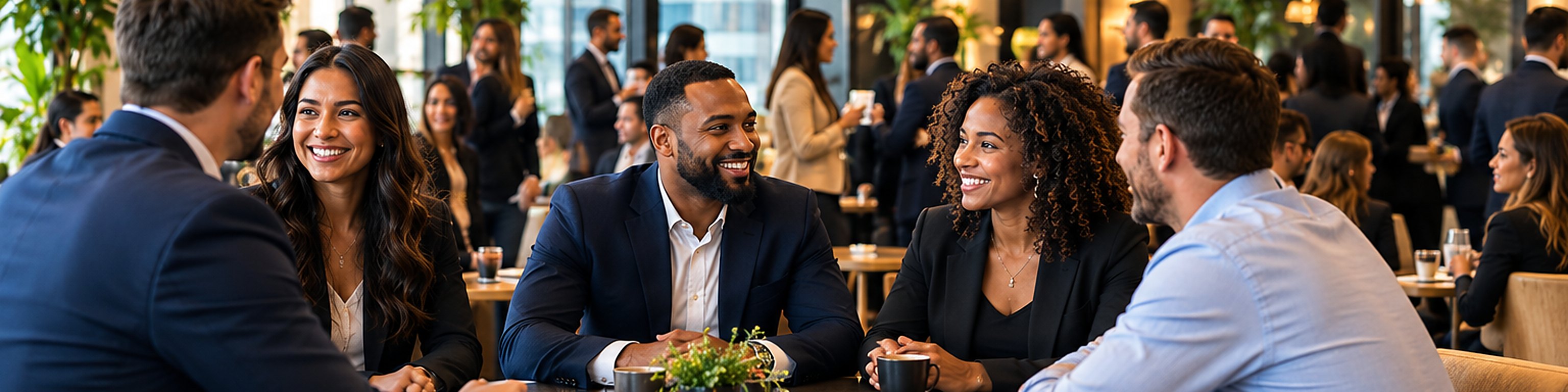 Diverse property management and real estate professionals meeting