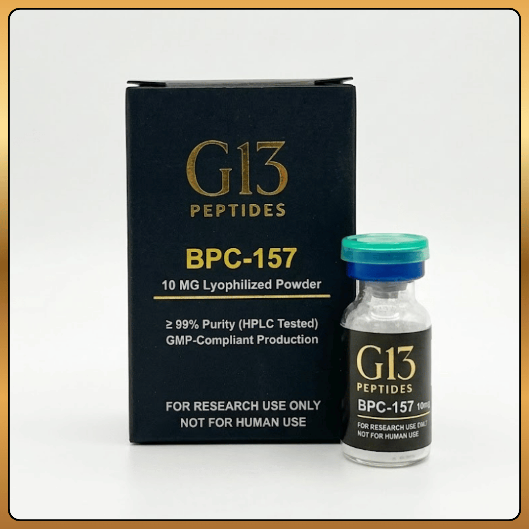 BPC 157 research material vial by G13 Labs