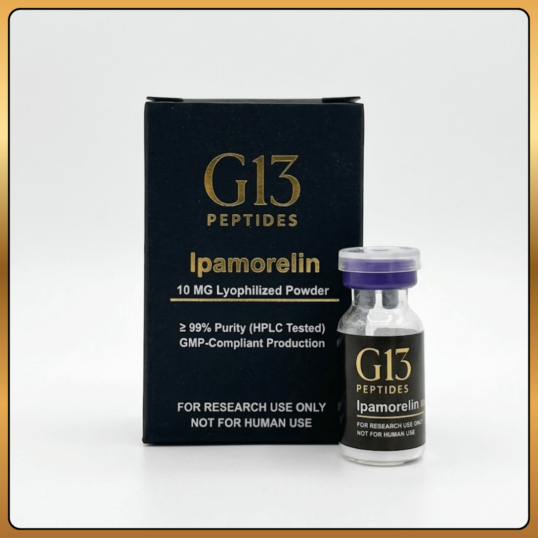 Ipamorelin research material vial by G13 Labs
