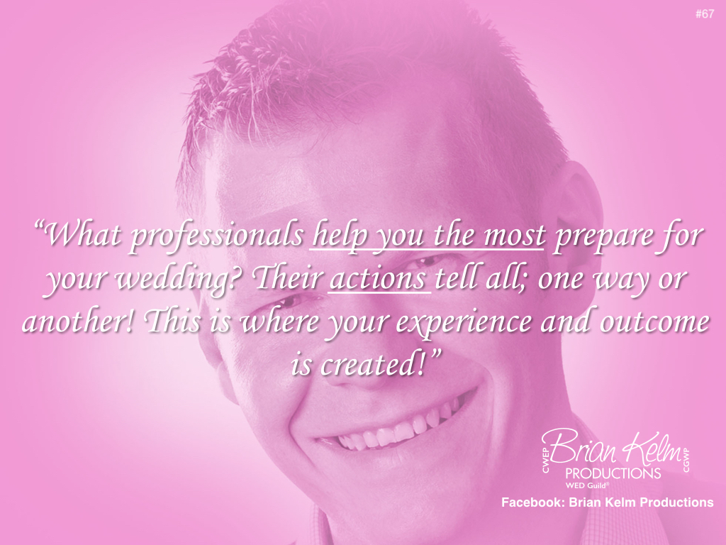 wedding thoughts, wedding ideas, brian kelm, brian kelm productions, brian kelm wedding mc, brian kelm wedding planner, brian kelm master wedding event planner, what professionals help you the most, wedding professionals