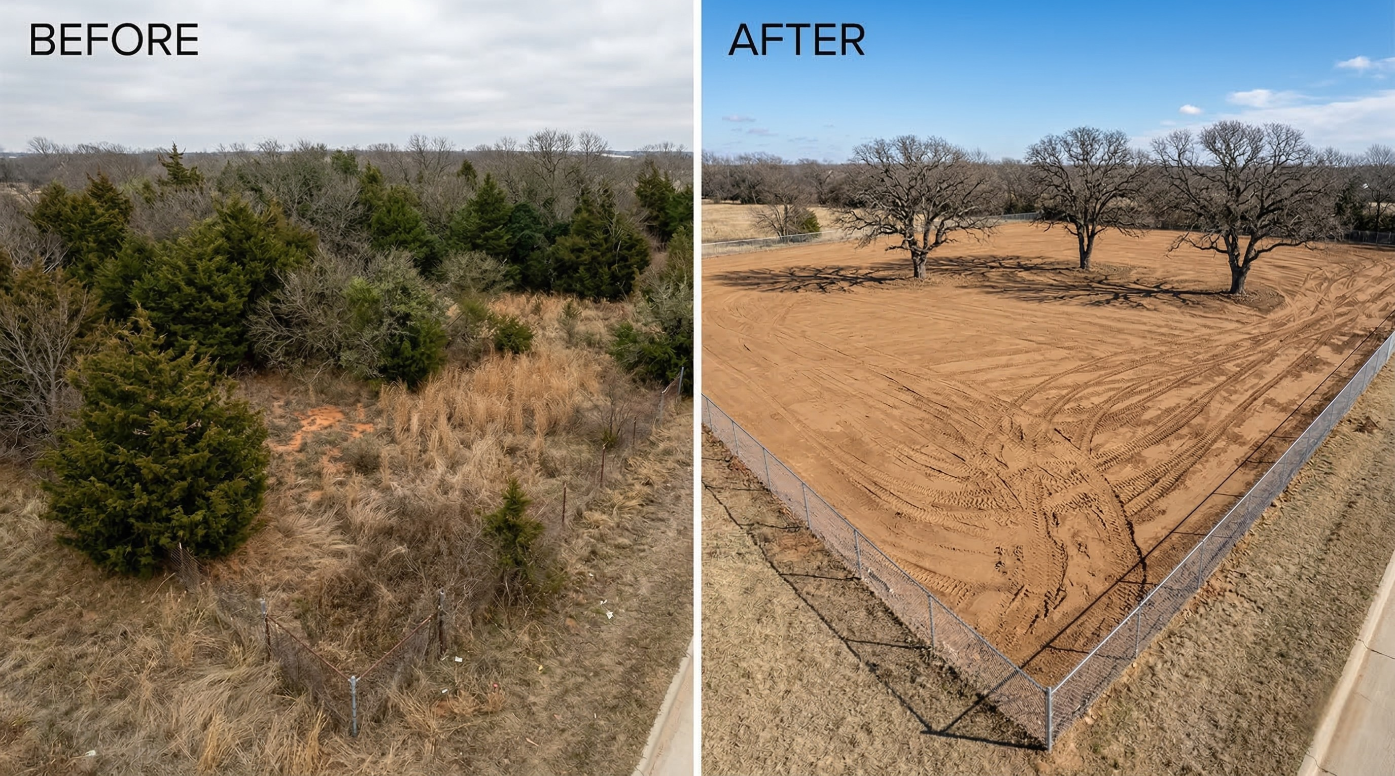 Before and after land clearing - Residential Lot in Argyle