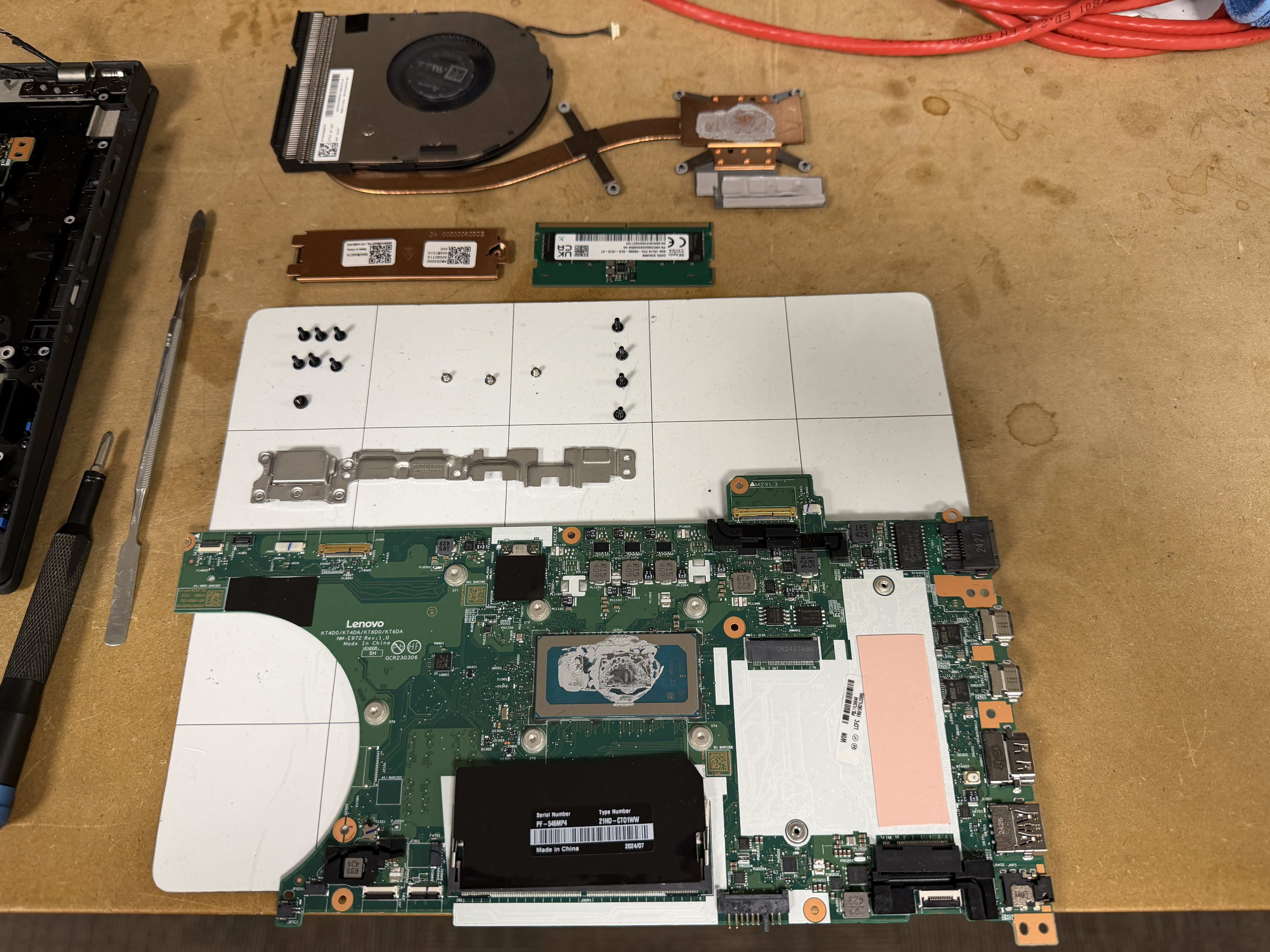 Before and after photos of a revived Lenovo ThinkPad after motherboard repair in Victoria" title="Successful Laptop Repair Results