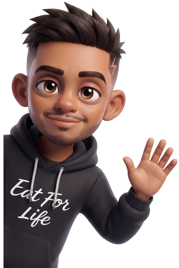 Malik peeking in and waving