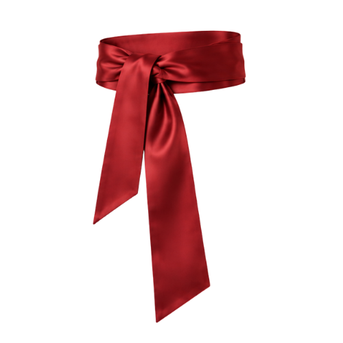 Bea in red silk satin