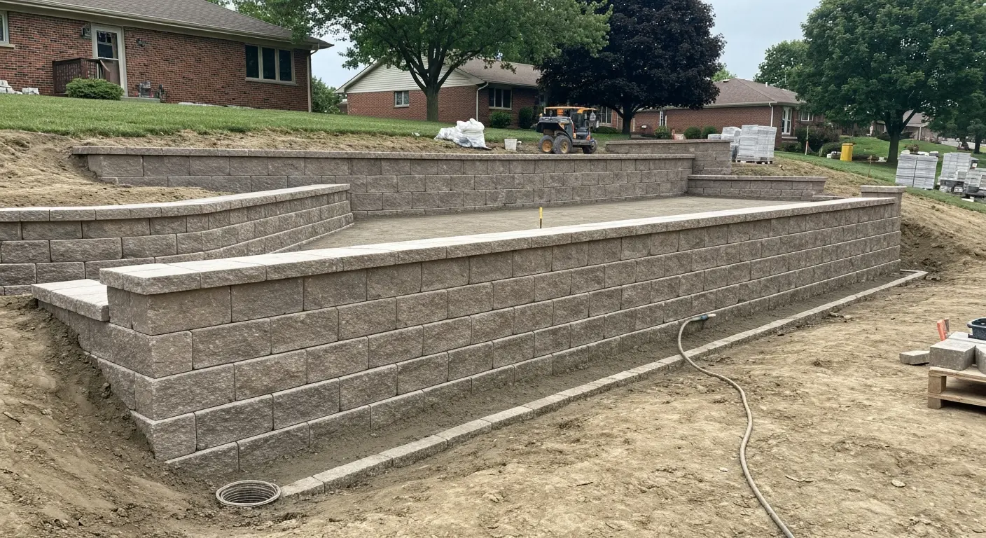 Retaining wall installation