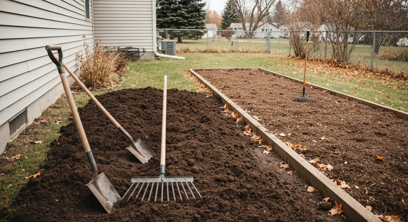 Garden bed preparation for fall and winter