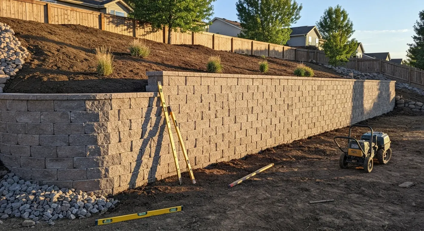 Retaining wall installation