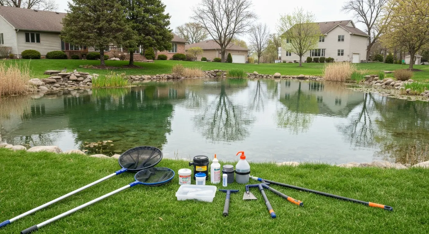 Pond maintenance work