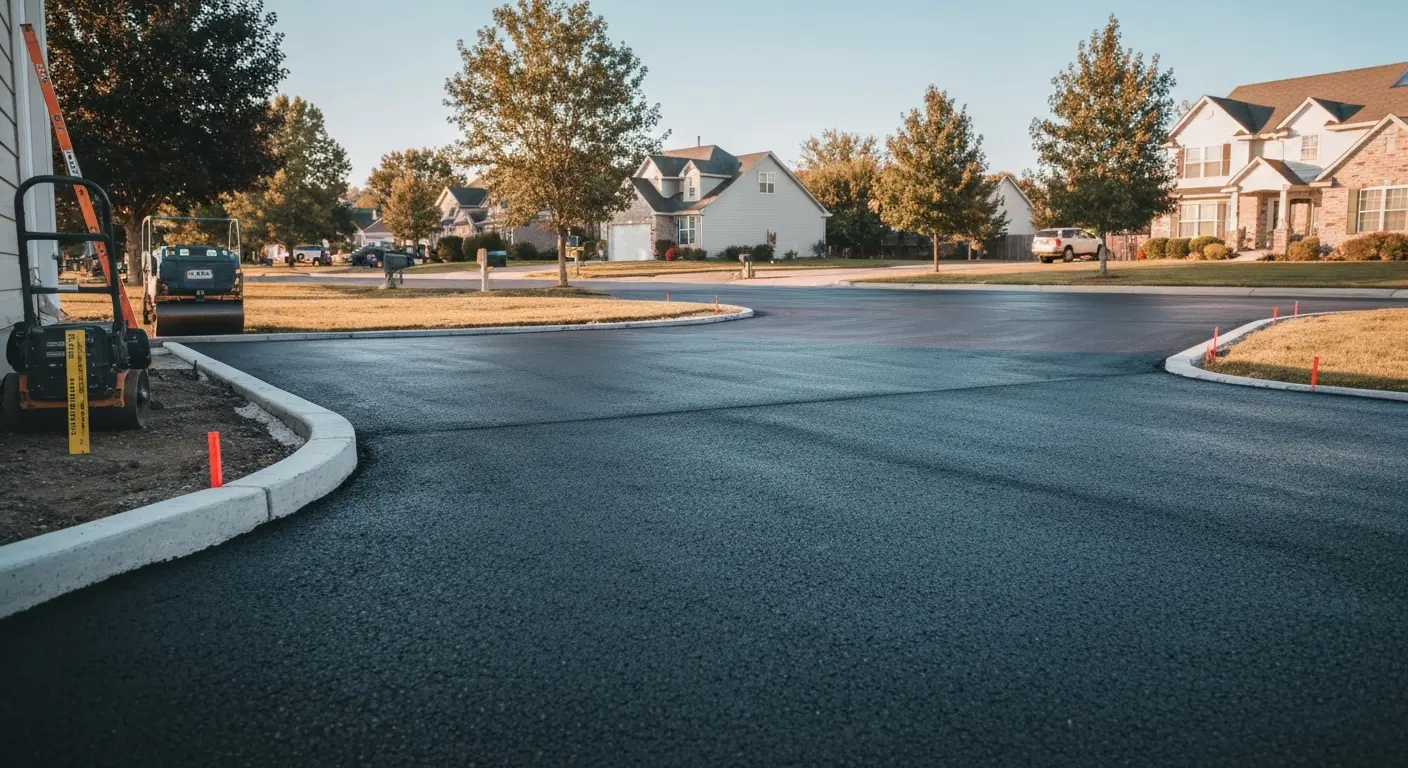 Asphalt driveway installation