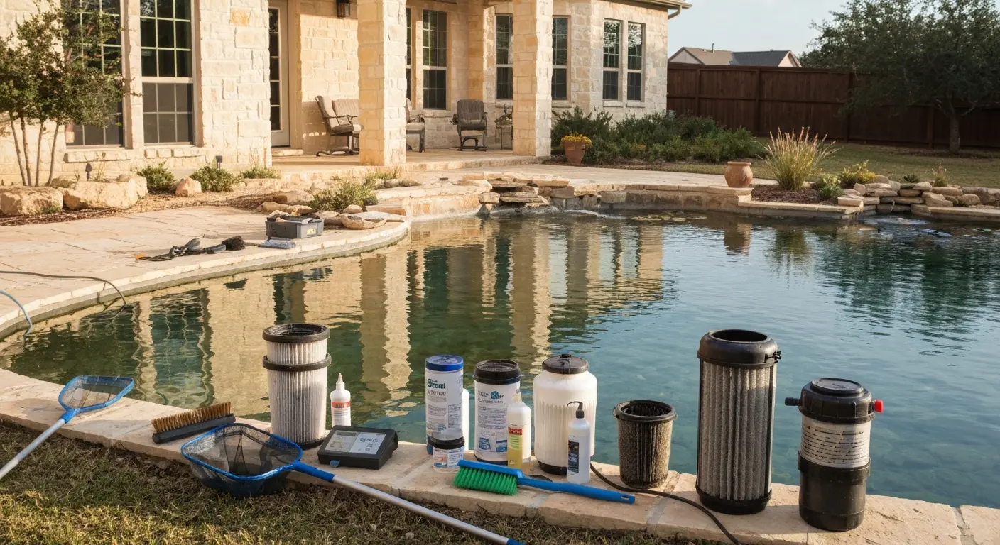 Pond maintenance work