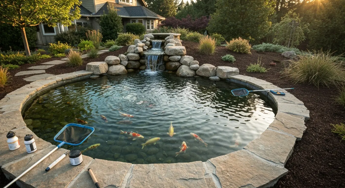 Koi pond installation