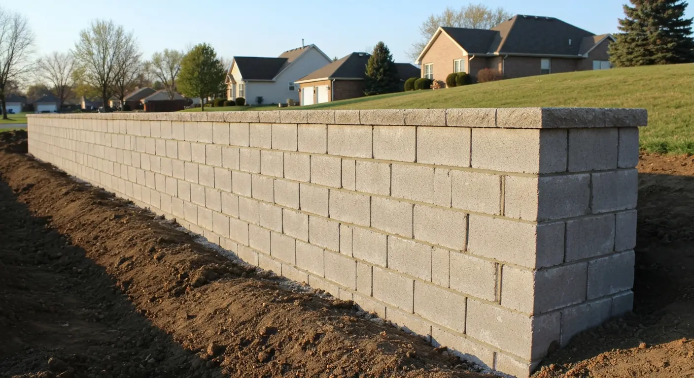 Retaining wall installation