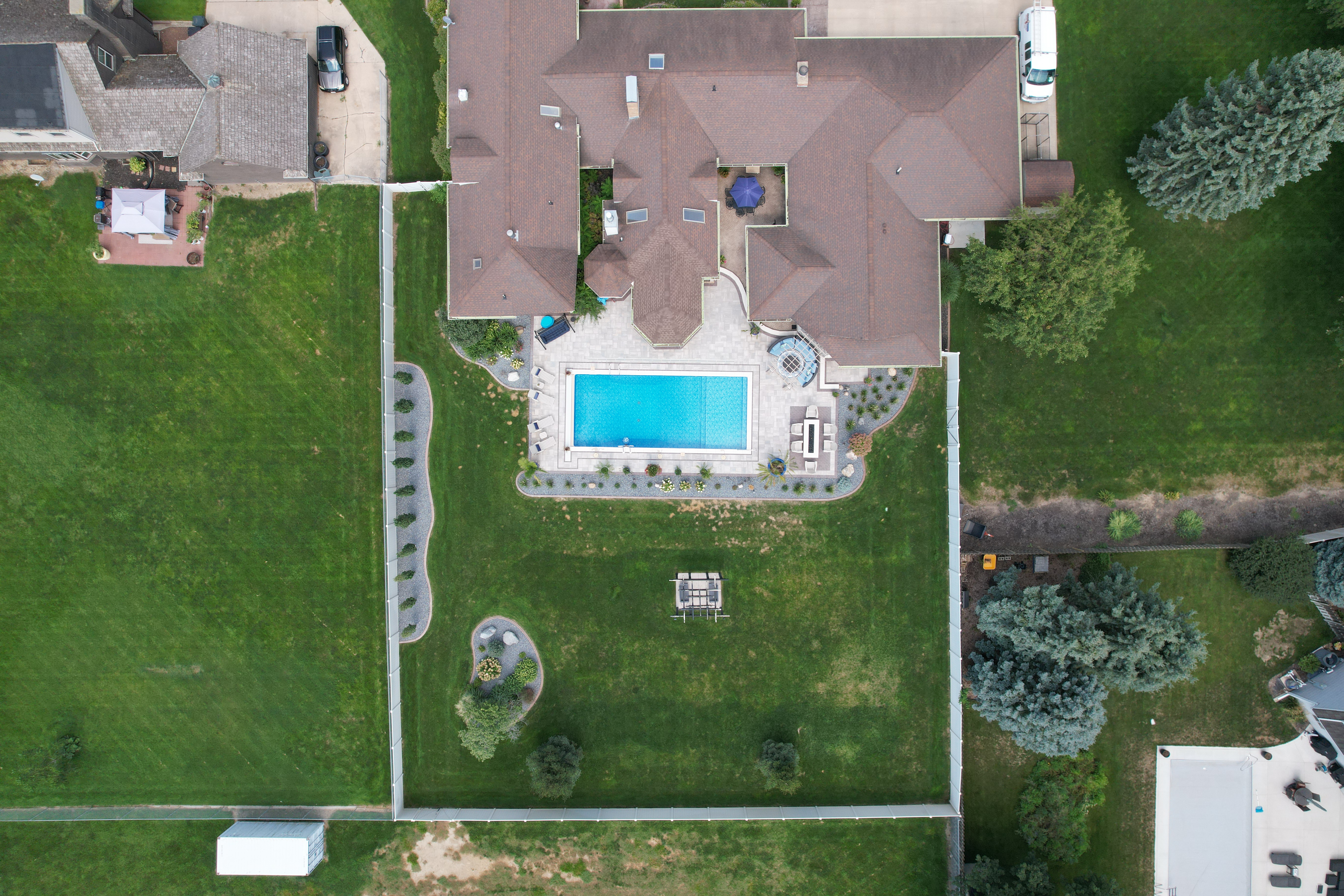Estate Grounds Aerial & Poolside Views