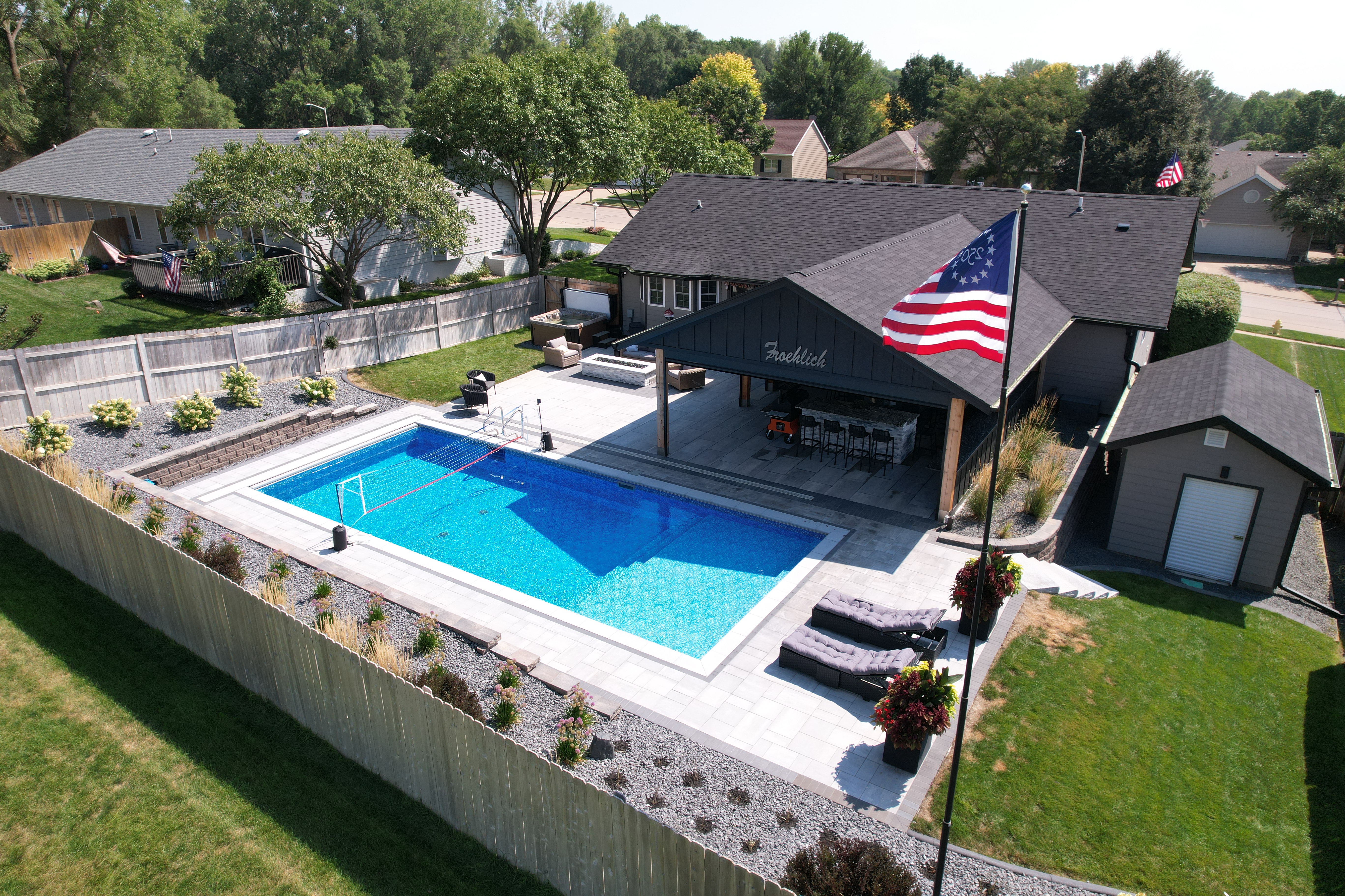 Estate Pool with Covered Bar & Landscaped Gardens