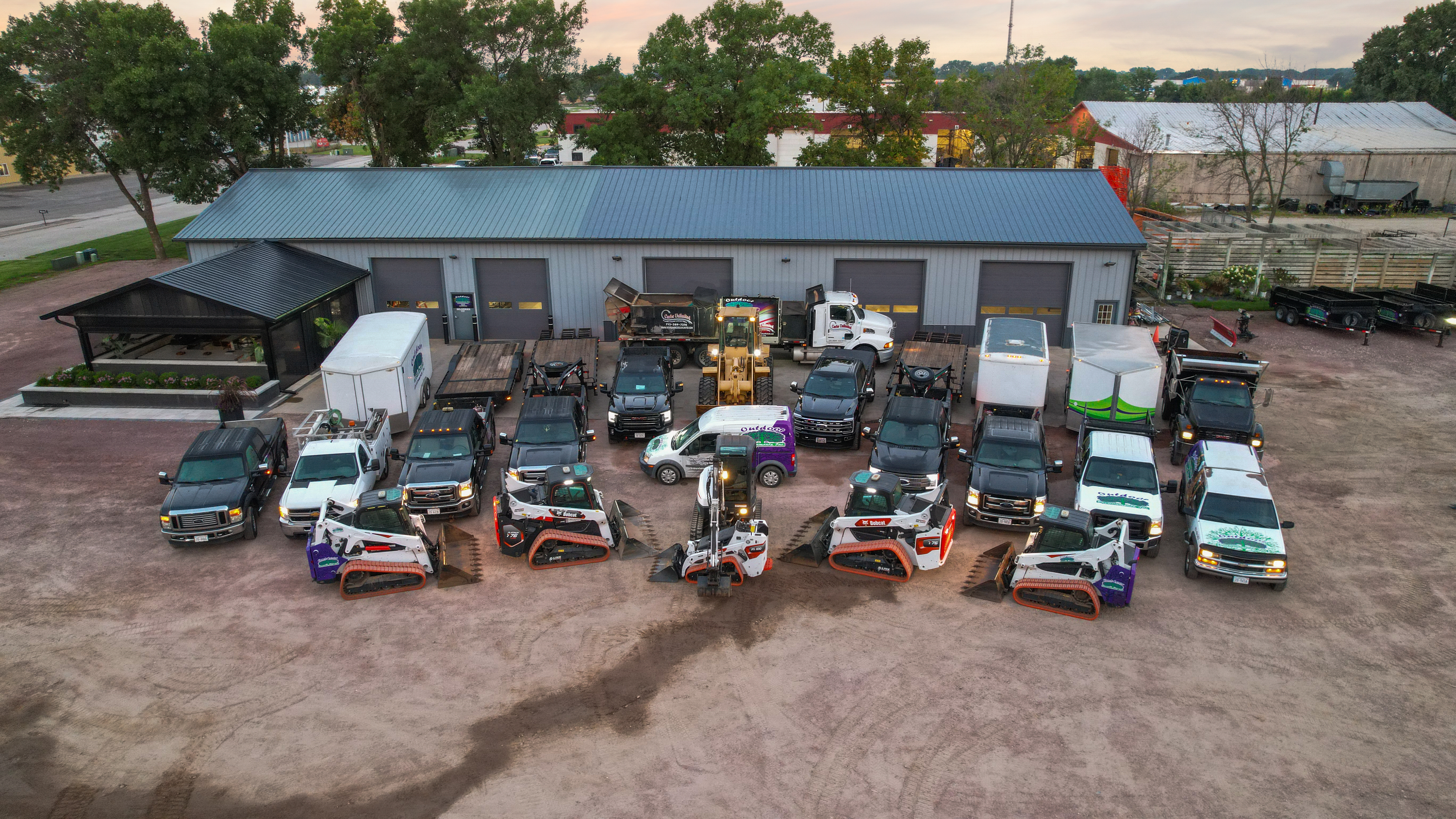 Aerial view of the OEI yard and equipment