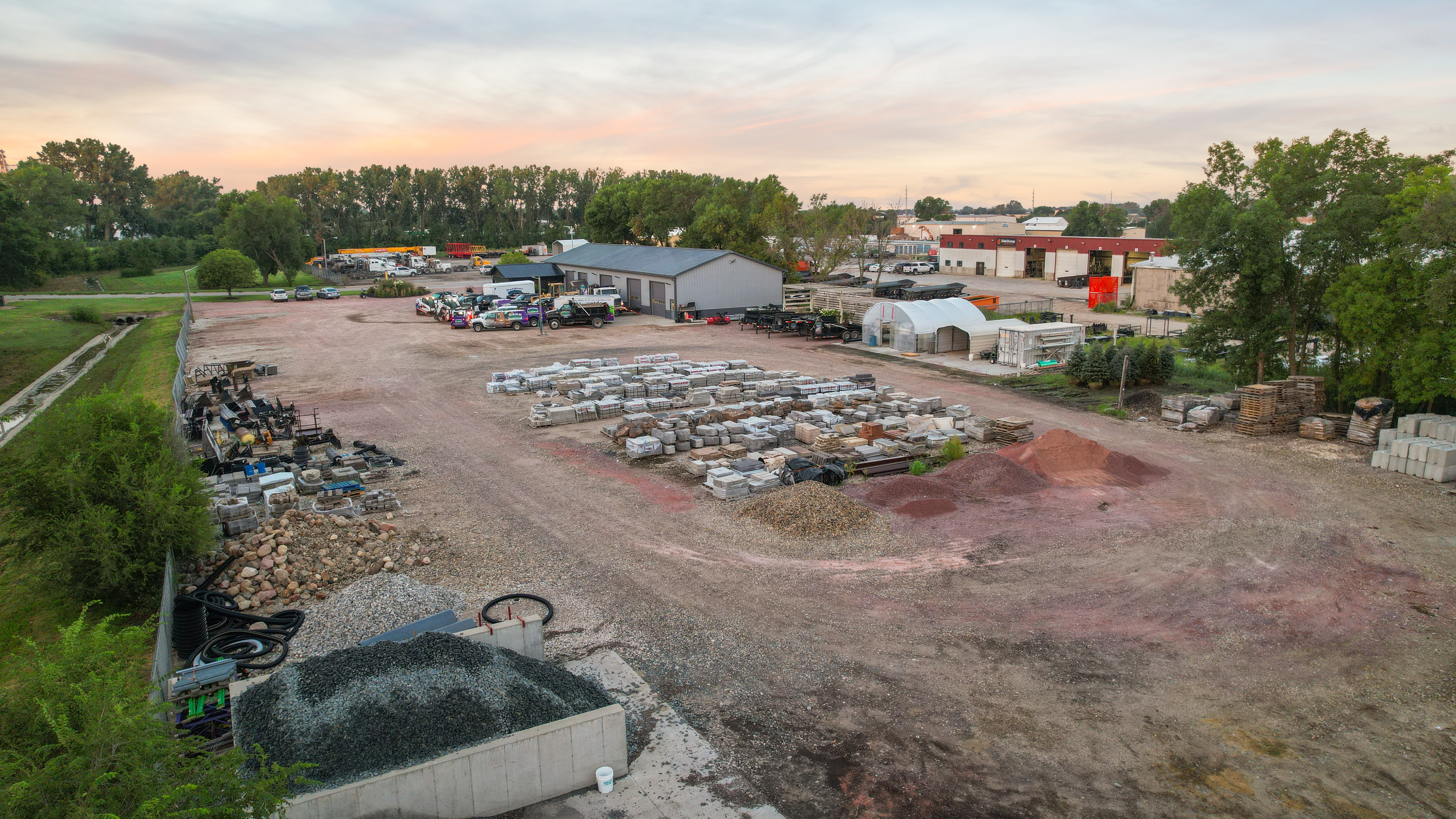OEI yard: material storage and equipment staging area
