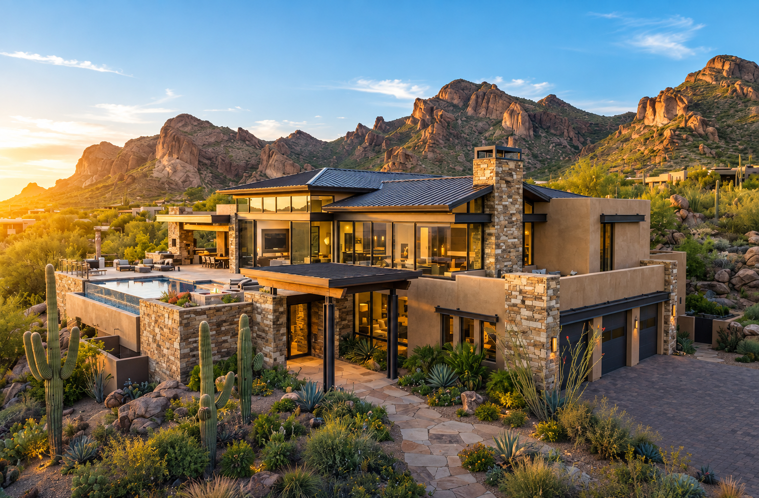 Modern residential construction project