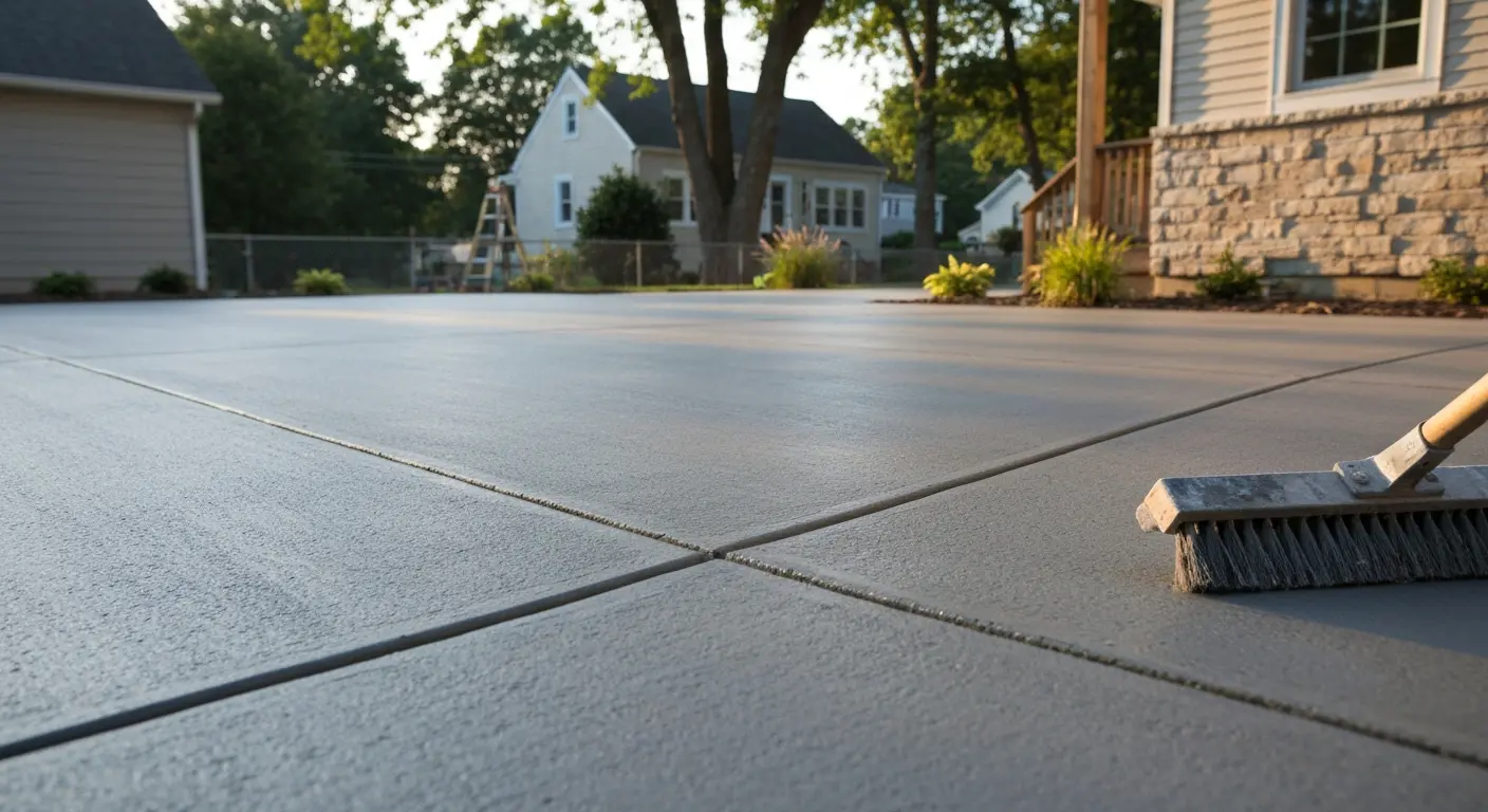 Finished concrete patio