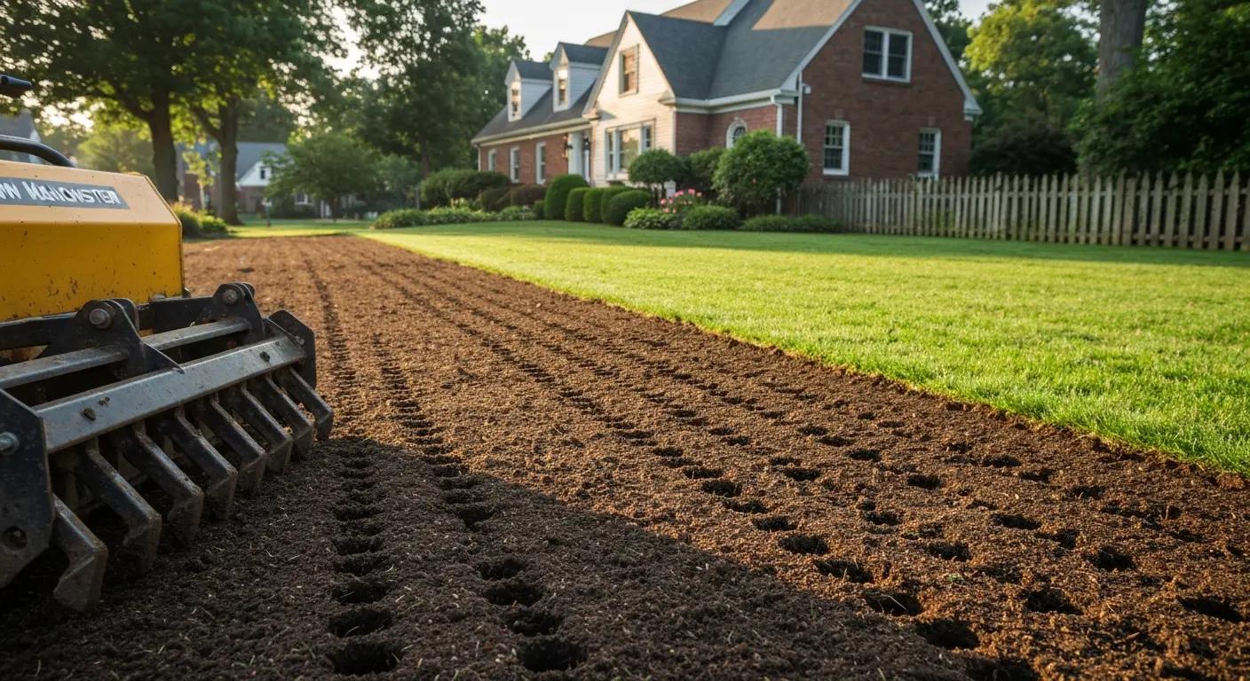 Lawn aeration work