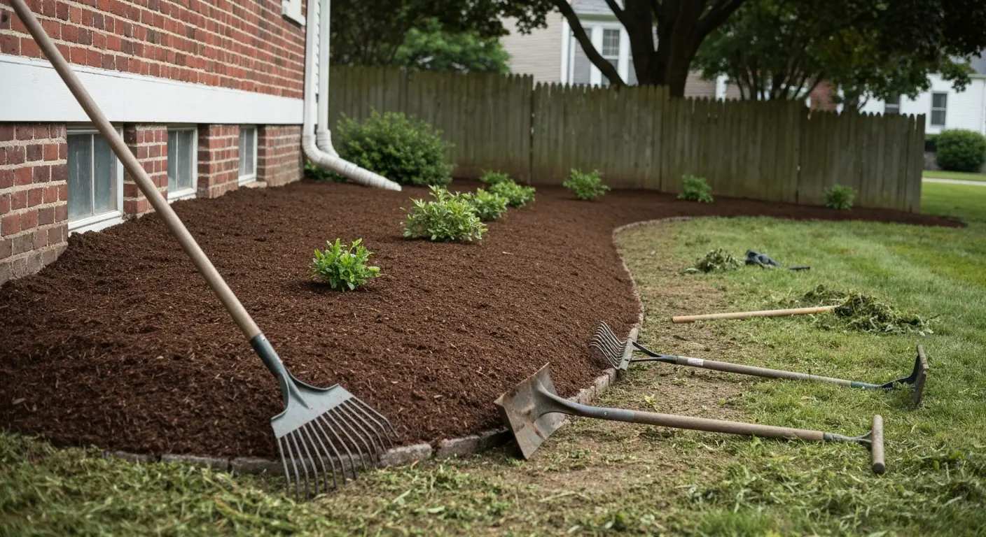 Spring cleanup and mulch installation