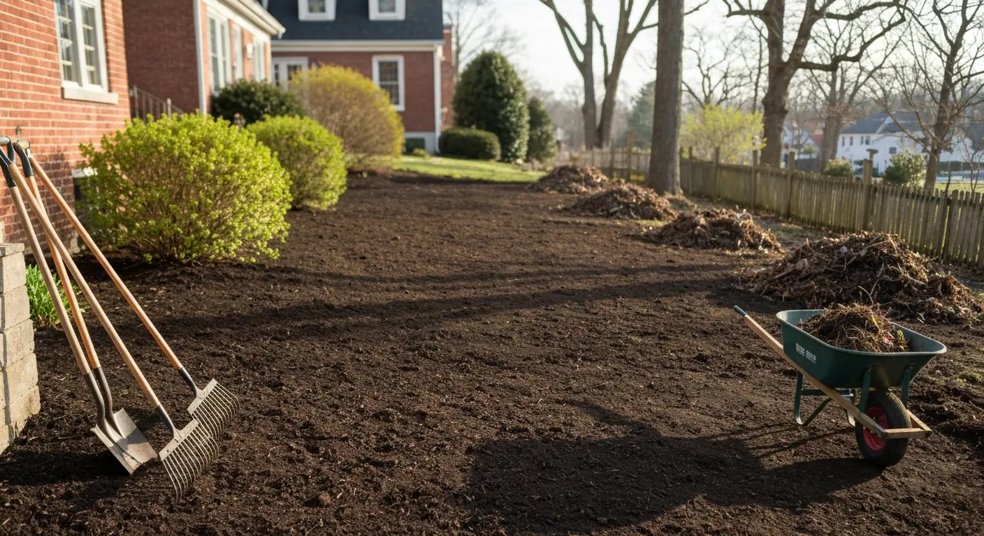 Spring landscape cleanup
